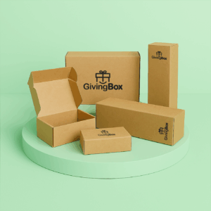 Cajas kraft Giving Box personalizadas con logo.