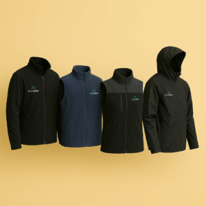 Chalecos y camperas corporativas Giving Box personalizados con logo.