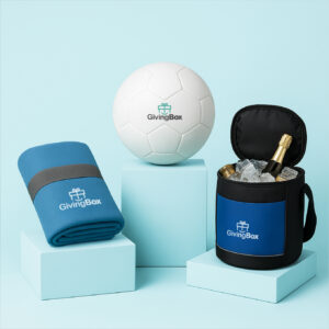 Artículos promocionales variados personalizados con logo.