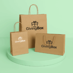 Bolsas kraft Giving Box personalizadas con logo.