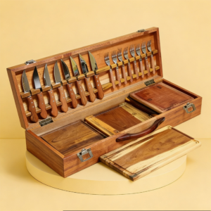 KIT 8 PERSONAS CON CUBIERTOS JUMBO Y TABLA INTEGRADA