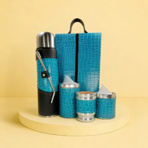 SET MATERO PREMIUM COLECCIÓN MELU (CELESTE / NEGRO / ROJO)